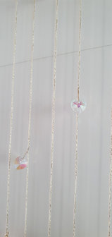 Suncatcher Love &#039;n Light|Rose Quartz Swarovski crystals|Handmade 25cm