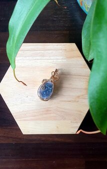 Purple Moss Agate pendant|Rare gemstone jewellery|Gold colored brass