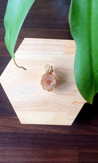 Geode Agate pendant|Rare gemstone jewellery|Gold colored brass