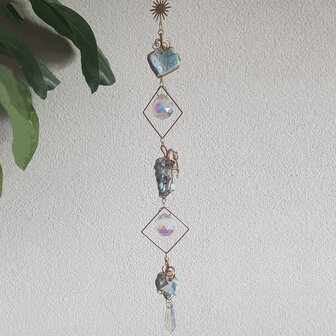 Suncatcher Gia|Amazoniet edelsteen|Handgemaakt lengte 45 cm