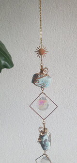 Suncatcher Gia|Amazonite crystals|Handmade length 45cm