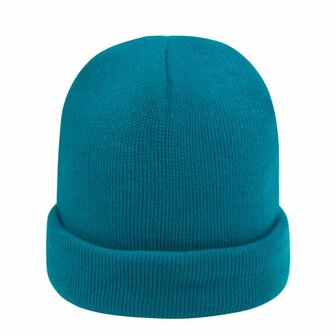 Stoere dames muts Rainbow Colors|Turquoise blauw|Gebreide beanie