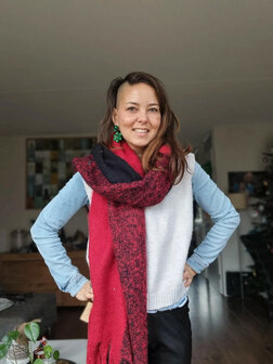 Warme damessjaal Love Red|Rood|Wintersjaal