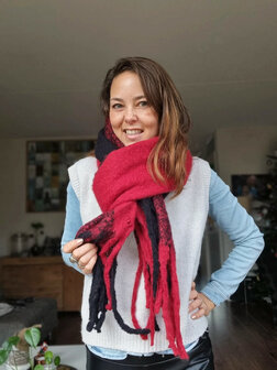 Warme damessjaal Love Red|Rood|Wintersjaal