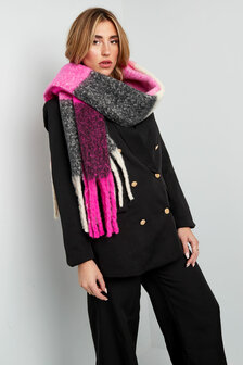 Extra soft scarf Fiana|Long ladies shawl|Pink black beige