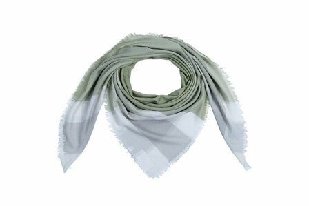 Dames sjaal Sweet Blocks|Vierkante sjaal groen grijs