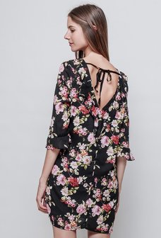 Scarfz little black dress bloemenprint