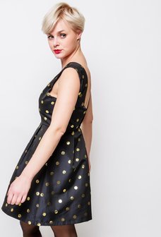 Scarfz little black dress feestjurk zwart goud