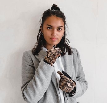Scarfz handschoenen snake bruin slangenprint brown gloves