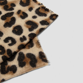 Lange dames sjaal Spotted|Zwart beige bruin|Extra zacht|Luipaardprint