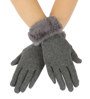 Scarfz grijze handschoenen Fur Lady