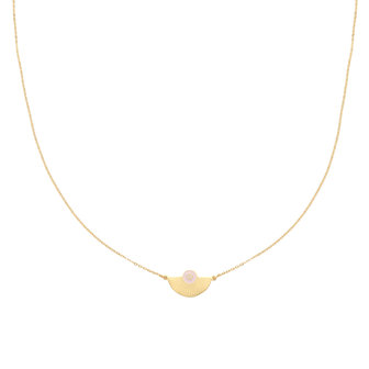 Fijne ketting Happiness|Goudkleurig roze