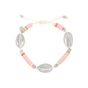 Cute bracelet Surfing Shell|Baby Pink|Shells|Rubber