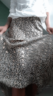 Rok Lady Mermaid luipaard|Lange rok|Luipaard print|Asymmetrisch|Zwart bruin goud