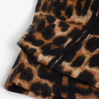 Lange dames sjaal Wild at Heart|Zwart bruin|Extra zacht|Luipaardprint
