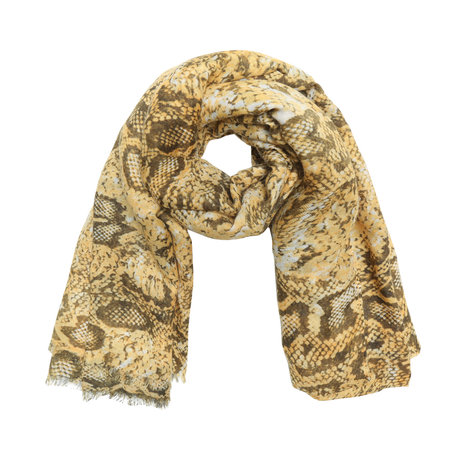 Lange dames sjaal Desert Snake|Lange shawl|Slangenprint|Geel