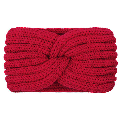 Hoofdband Winter Knot|Rood|Gebreide haarband|Warme hoofdband haarband