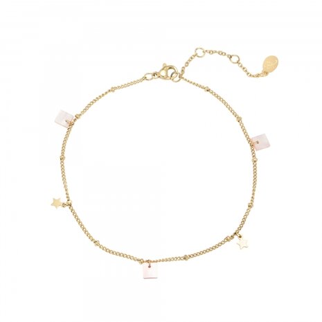  Anklet Summer Star|Mother of Pearl|Gold colored