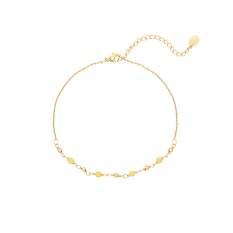  Anklet Small Beads|Gold colored yellow