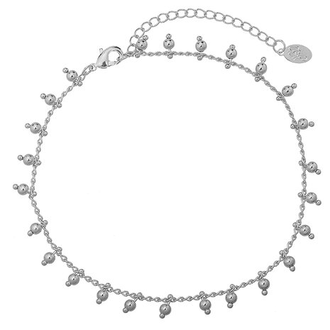  Anklet Tiny Beads|Silver colored
