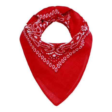 Square women's scarf Bandana|Red White|100% cotton