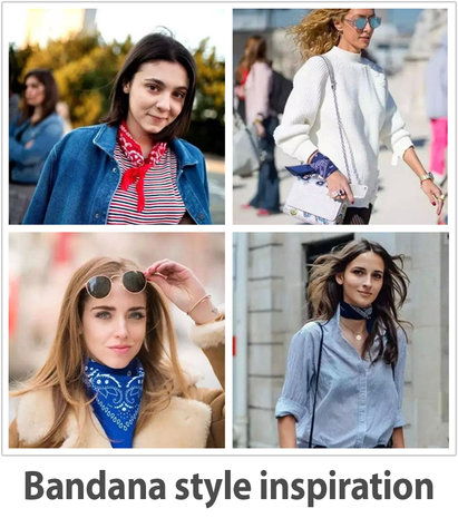 Vierkant dames sjaaltje Bandana|Rood Wit|100% katoen