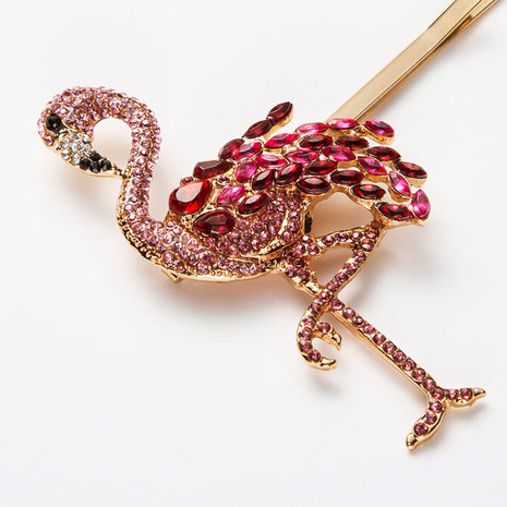 Haarclips Flamingo Sparkle|Haarschuifjes|Goud|Glitter|Set van 3