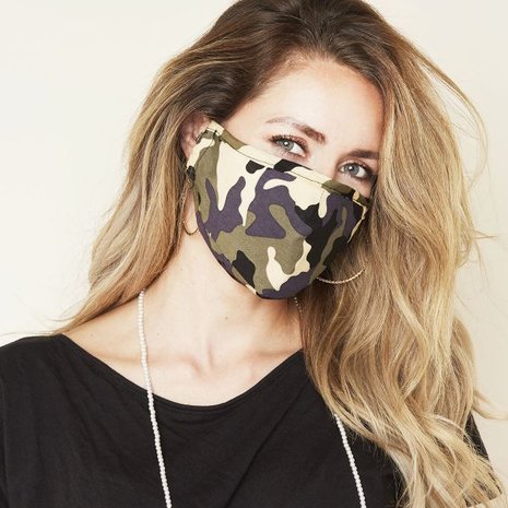 Mondmasker Camo groen|Herbruikbaar mondkapje|Army camouflage|Excl. filter