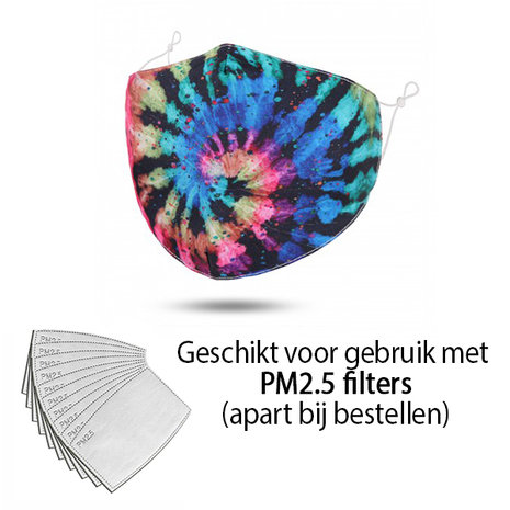 Mooi kleurrijk mondkapje Tie dye|Katoen mondkapje|100% Katoen|Wasbaar herbruikbaar