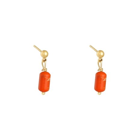 Earrings Monarch|Gold colored orange
