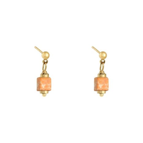 Oorbellen Comma|Goudkleurig Oranje|Oorstekers