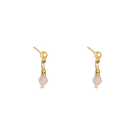 Earrings Peacock|Gold colored pink|Charm