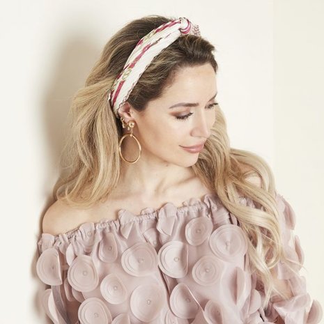 Klein sjaaltje Belts|Roze multi|Vierkante sjaal|Zijdezacht sjaaltje
