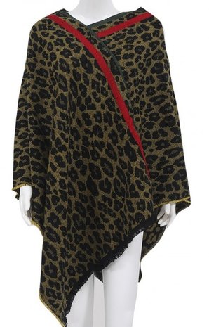 Trendy soft poncho|Leopard print yellow black|Soft acryllic