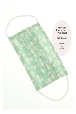 Premium quality face mask Soft green|100% cotton|Adjustable nose bridge