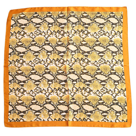 Klein sjaaltje Snake|Geel|slangenprint|Zijdezacht sjaaltje