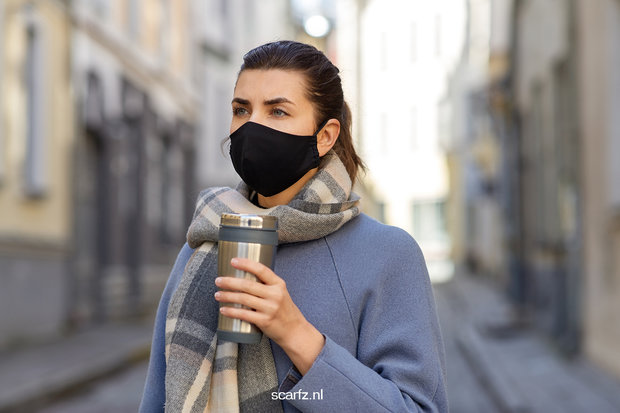 Black washable face mask Stylish|Cotton mouth mask|Excl. fiters