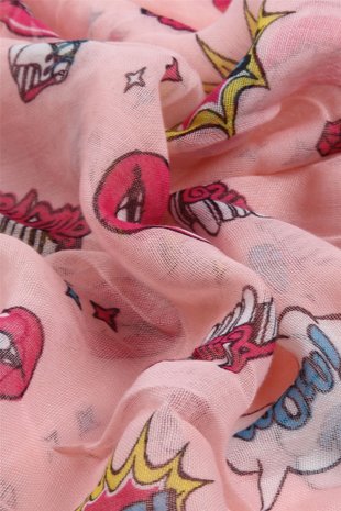 Roze sjaal voor meisjes Roller Skates
