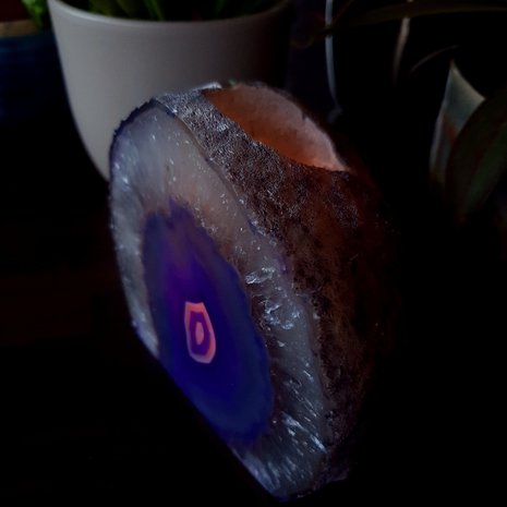 Purple Agate tea light holder