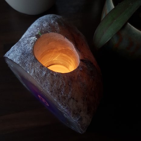 Purple Agate tea light holder