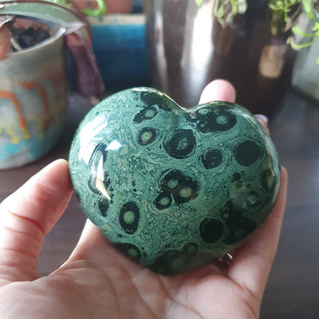 Crystal heart Kambaba Jasper|303 gram|Nebula jasper