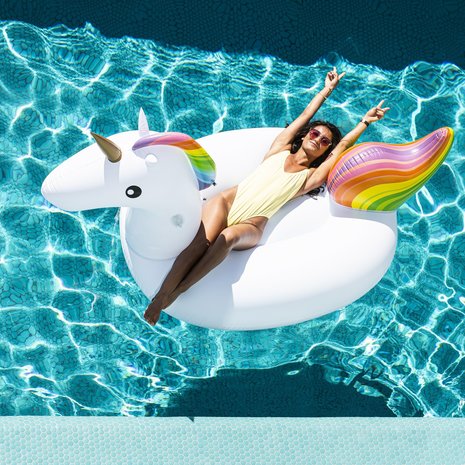 Inflatable Unicorn XL|Opblaasfiguur|Waterspeelgoed|Eenhoorn regenboog|Extra groot formaat