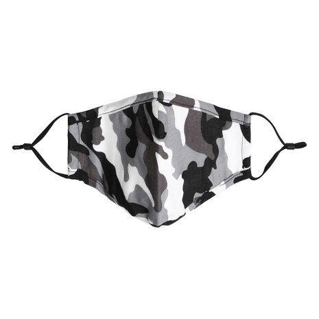 Grey Camo washable face mask children|Cotton mouth mask|Excl. fiters