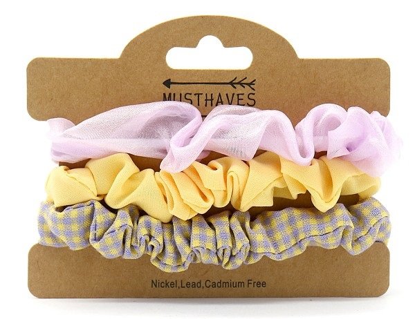 Scrunchie set Spring|Hair ties|Lilac purple Yellow|3 Pieces