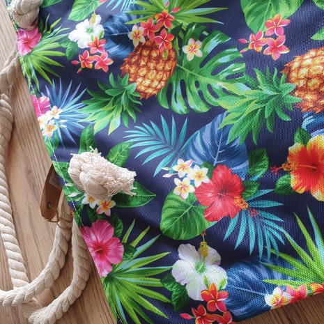 Beach Bag Pineapple party|Strandtas|Tropische print|Canvas