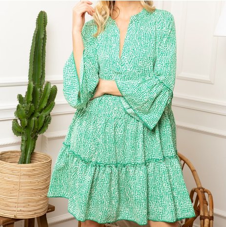 Musthave dress Romi|Green White|Tunic