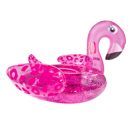 Inflatable Flamingo|Inflatable figure|Water toy|Neon Panther print