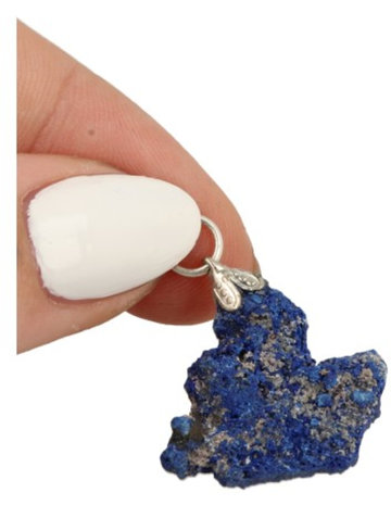 Edelsteenhanger Azuriet ruw|blauw|Ruwe kristal