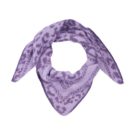 Extra soft triangle scarf Wonderland|Wrap shawl|Leopard print lilac purple