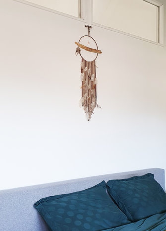 Dreamcatcher Boho Love|Rose Quartz Crystal|Handmade 25cm